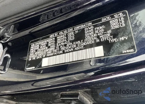 2016 Volvo Xc90 T5 Momentum из США, поврежденный, VIN YV4102XK0G1059414